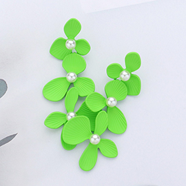 Matte Triple Flower Dropdown Earrings