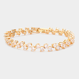 Round CZ Stone Evening Bracelet