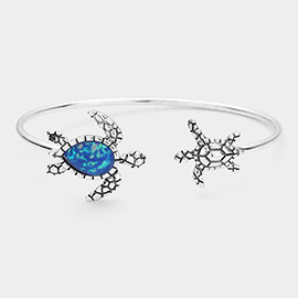 Sea Turtle Starfish Tip Cuff Bracelet