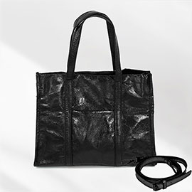 Metallic Top Handle Crossbody Bag