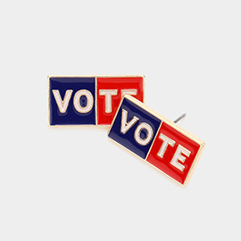 Enamel VOTE Message Stud Earrings