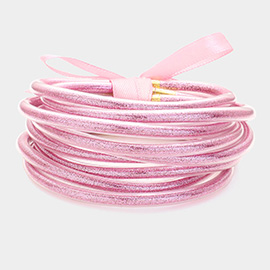 9PCS - Glitter Jelly Tube Bangle Bracelet