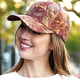 Leaves Patterned Baseball Cap