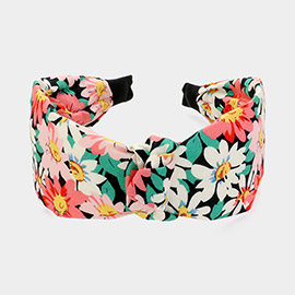 Flower Pattern Printed Knot Headband