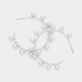 Metal Ball Hoop Earrings