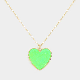 Druzy Heart Pendant Necklace