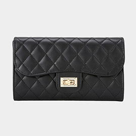 Quilted Flap Evening Clutch Bag / Crossbody Bag