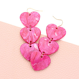 Acetate Heart Link Dropdown Earrings