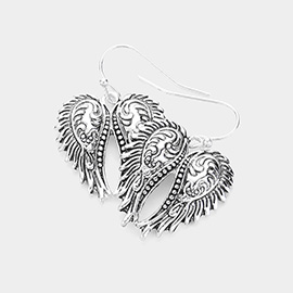 Antique Metal Wing Dangle Earrings