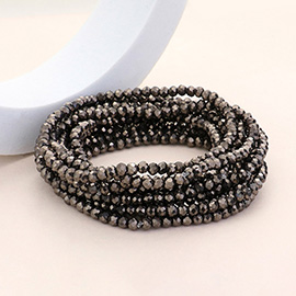 10PCS - Faceted Beaded Multi Layered Stretch Bracelets