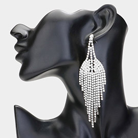 Rhinestone Paved Fringe Evening Earrings