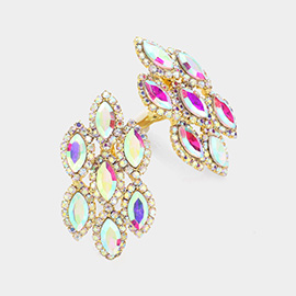 Marquise Stone Embellished Clip On Earrings