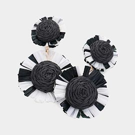 Raffia Flower Dangle Earrings