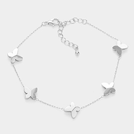 Metal Butterfly Station Chain Bracelet