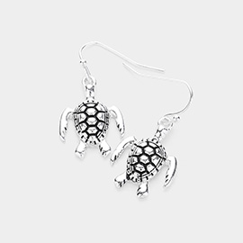 Metal Turtle Dangle Earrings