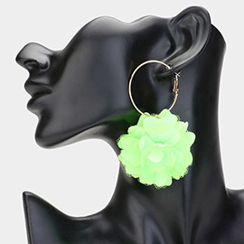 Fabric Rose Dangle Earrings