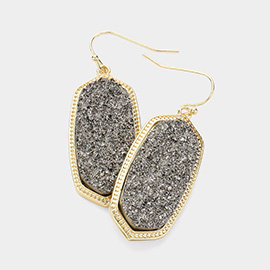 Hexagon Druzy Dangle Earrings