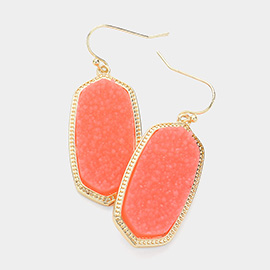 Hexagon Druzy Dangle Earrings