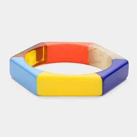 Acetate Hexagon Bangle Bracelet