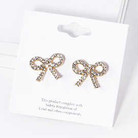 Pearl Ribbon Stud Earrings