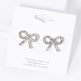 Pearl Ribbon Stud Earrings