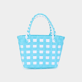 Basket Weave Mini Micro Tote Bag