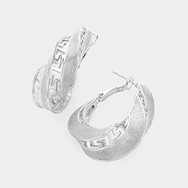 Textured Metal Hoop Earrings