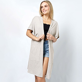 Jersey Kimono Cardigan with Pocket