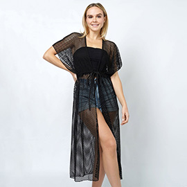 Mesh Vest Poncho with Draw String