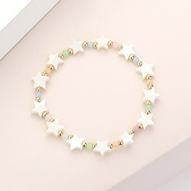 Mother Of Pearl Star Stretch Bracelet