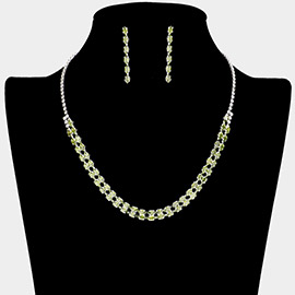 CZ Marquise Rhinestone Paved Necklace