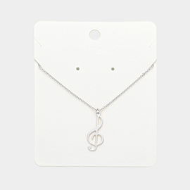 Treble Clef Pendant Necklace