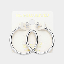 14K Gold Dipped Hypoallergenic Metal Hoop Earrings