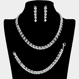 Rhinestone Paved Chevron Jewelry Set