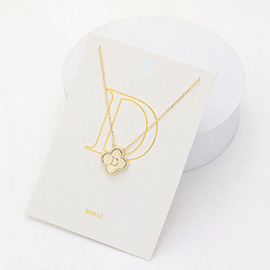 Quatrefoil Initial D Pendant Necklace