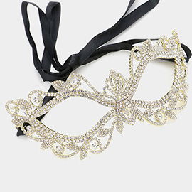 Rhinestone Paved Cat Eye Masquerade Mask