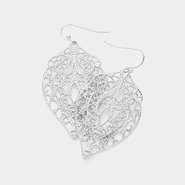 Metal Filigree Abstract Shape Dangle Earrings