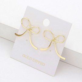 Gold Dipped Metal Bow Earrings