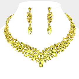 Marquise Stone Accented Evening Necklace