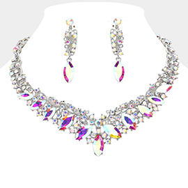 Marquise Stone Accented Evening Necklace