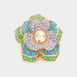 Rhinestone Flower Pin Brooch