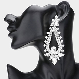 Teardrop Round Cluster Embellished Dangle Evening Earrings