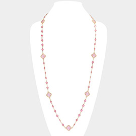 Quatrefoil Station Long Necklace