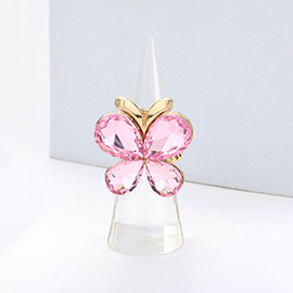 Butterfly Crystal Stone Cluster Stretch Ring