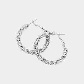 Textured Metal Hoop Earrings