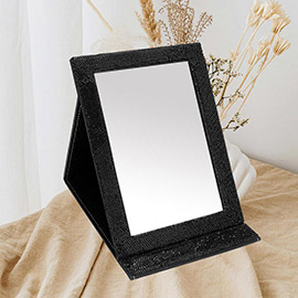 Bling Studded Folding Makeup Mirror