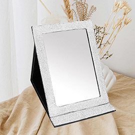 Bling Studded Folding Makeup Mirror