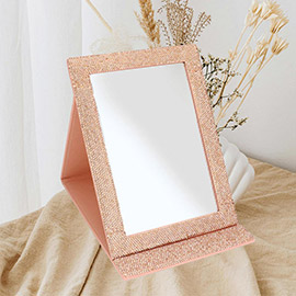 Bling Studded Folding Makeup Mirror