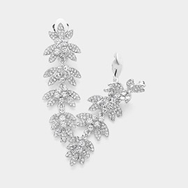 Rhinestone Paved Vine Dropdown Evening Earrings