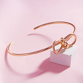 Metal Wire Bow Pointed Cuff Bracelet